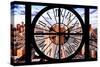 Giant Clock Window - View of Manhattan - New York City X-Philippe Hugonnard-Stretched Canvas