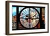 Giant Clock Window - View of Manhattan Skyscrapers at Sunset-Philippe Hugonnard-Framed Photographic Print