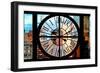 Giant Clock Window - View of Manhattan Skyscrapers at Sunset-Philippe Hugonnard-Framed Photographic Print