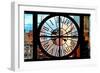 Giant Clock Window - View of Manhattan Skyscrapers at Sunset-Philippe Hugonnard-Framed Photographic Print