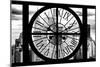 Giant Clock Window - View of Manhattan Skyscrapers with the Empire state Building II-Philippe Hugonnard-Mounted Photographic Print