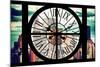 Giant Clock Window - View of Manhattan Skyscrapers with the Empire state Building III-Philippe Hugonnard-Mounted Photographic Print