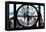 Giant Clock Window - View of Manhattan Skyscrapers-Philippe Hugonnard-Framed Stretched Canvas