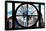 Giant Clock Window - View of Manhattan Skyscrapers-Philippe Hugonnard-Framed Stretched Canvas