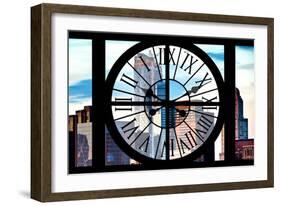 Giant Clock Window - View of Manhattan Skyscrapers-Philippe Hugonnard-Framed Photographic Print