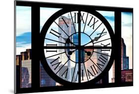 Giant Clock Window - View of Manhattan Skyscrapers-Philippe Hugonnard-Mounted Photographic Print