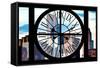 Giant Clock Window - View of Manhattan Skyscrapers-Philippe Hugonnard-Framed Stretched Canvas