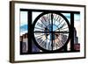 Giant Clock Window - View of Manhattan Skyscrapers-Philippe Hugonnard-Framed Photographic Print