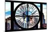 Giant Clock Window - View of Manhattan Skyscrapers-Philippe Hugonnard-Mounted Photographic Print