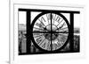 Giant Clock Window - View of Manhattan with the Empire State Building and 1 WTC B&W-Philippe Hugonnard-Framed Photographic Print