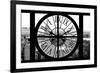 Giant Clock Window - View of Manhattan with the Empire State Building and 1 WTC B&W-Philippe Hugonnard-Framed Photographic Print