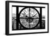 Giant Clock Window - View of Manhattan with the Empire State Building and 1 WTC B&W-Philippe Hugonnard-Framed Photographic Print