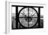 Giant Clock Window - View of Manhattan with the Empire State Building and 1 WTC B&W-Philippe Hugonnard-Framed Photographic Print