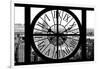 Giant Clock Window - View of Manhattan with the Empire State Building and 1 WTC B&W-Philippe Hugonnard-Framed Photographic Print