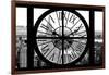 Giant Clock Window - View of Manhattan with the Empire State Building and 1 WTC B&W-Philippe Hugonnard-Framed Photographic Print