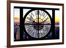 Giant Clock Window - View of Manhattan with the Empire State Building and 1 WTC-Philippe Hugonnard-Framed Photographic Print