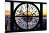 Giant Clock Window - View of Manhattan with the Empire State Building and 1 WTC-Philippe Hugonnard-Mounted Photographic Print