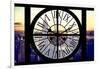 Giant Clock Window - View of Manhattan with the Empire State Building and 1 WTC-Philippe Hugonnard-Framed Photographic Print