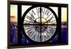 Giant Clock Window - View of Manhattan with the Empire State Building and 1 WTC-Philippe Hugonnard-Framed Photographic Print