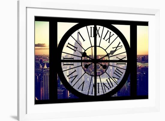 Giant Clock Window - View of Manhattan with the Empire State Building and 1 WTC-Philippe Hugonnard-Framed Photographic Print