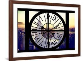 Giant Clock Window - View of Manhattan with the Empire State Building and 1 WTC-Philippe Hugonnard-Framed Photographic Print