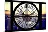 Giant Clock Window - View of Manhattan with the Empire State Building and 1 WTC-Philippe Hugonnard-Mounted Photographic Print