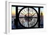 Giant Clock Window - View of Manhattan with the Empire State Building at Sunset-Philippe Hugonnard-Framed Photographic Print