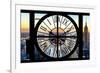 Giant Clock Window - View of Manhattan with the Empire State Building at Sunset-Philippe Hugonnard-Framed Photographic Print