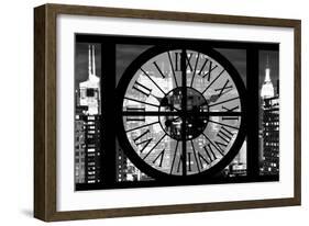 Giant Clock Window - View of Manhattan with the Empire State Building II-Philippe Hugonnard-Framed Photographic Print