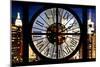 Giant Clock Window - View of Manhattan with the Empire State Building III-Philippe Hugonnard-Mounted Photographic Print