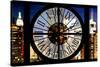 Giant Clock Window - View of Manhattan with the Empire State Building III-Philippe Hugonnard-Stretched Canvas