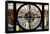 Giant Clock Window - View of Midtown Manhattan at Sunset-Philippe Hugonnard-Framed Stretched Canvas