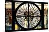 Giant Clock Window - View of Midtown Manhattan at Sunset-Philippe Hugonnard-Stretched Canvas