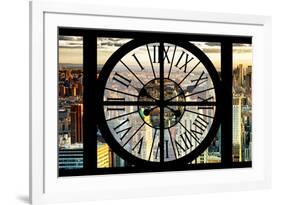 Giant Clock Window - View of Midtown Manhattan at Sunset-Philippe Hugonnard-Framed Photographic Print