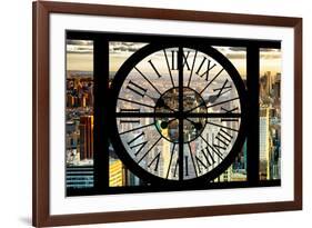 Giant Clock Window - View of Midtown Manhattan at Sunset-Philippe Hugonnard-Framed Photographic Print