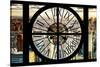 Giant Clock Window - View of Midtown Manhattan at Sunset-Philippe Hugonnard-Stretched Canvas