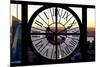 Giant Clock Window - View of Midtown Manhattan at Sunset-Philippe Hugonnard-Mounted Photographic Print