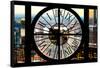 Giant Clock Window - View of Midtown Manhattan II-Philippe Hugonnard-Framed Stretched Canvas