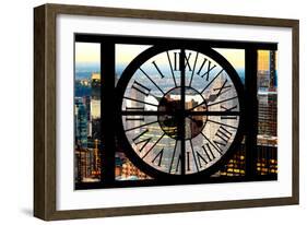 Giant Clock Window - View of Midtown Manhattan II-Philippe Hugonnard-Framed Photographic Print