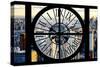 Giant Clock Window - View of Midtown Manhattan-Philippe Hugonnard-Stretched Canvas