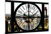 Giant Clock Window - View of New York City at Sunset-Philippe Hugonnard-Mounted Photographic Print