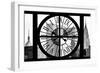 Giant Clock Window - View of New York with the Chrysler and Empire State Buildings II-Philippe Hugonnard-Framed Photographic Print
