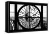 Giant Clock Window - View of New York with the Empire State Building II-Philippe Hugonnard-Framed Stretched Canvas
