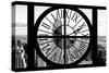 Giant Clock Window - View of New York with the Empire State Building II-Philippe Hugonnard-Stretched Canvas