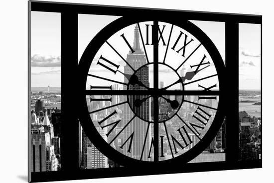 Giant Clock Window - View of New York with the Empire State Building II-Philippe Hugonnard-Mounted Photographic Print