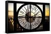 Giant Clock Window - View of New York with the Empire State Building III-Philippe Hugonnard-Framed Stretched Canvas