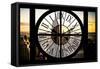 Giant Clock Window - View of New York with the Empire State Building III-Philippe Hugonnard-Framed Stretched Canvas
