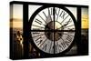 Giant Clock Window - View of New York with the Empire State Building III-Philippe Hugonnard-Stretched Canvas