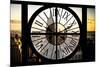 Giant Clock Window - View of New York with the Empire State Building III-Philippe Hugonnard-Mounted Photographic Print