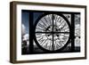 Giant Clock Window - View of Notre Dame Cathedral with White Trees - Paris II-Philippe Hugonnard-Framed Photographic Print